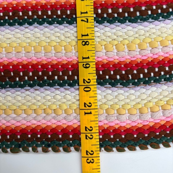 Vtg. Handmade Rag Rug Crocheted Edge, Reversible Floor Mat - Picture 7 of 7